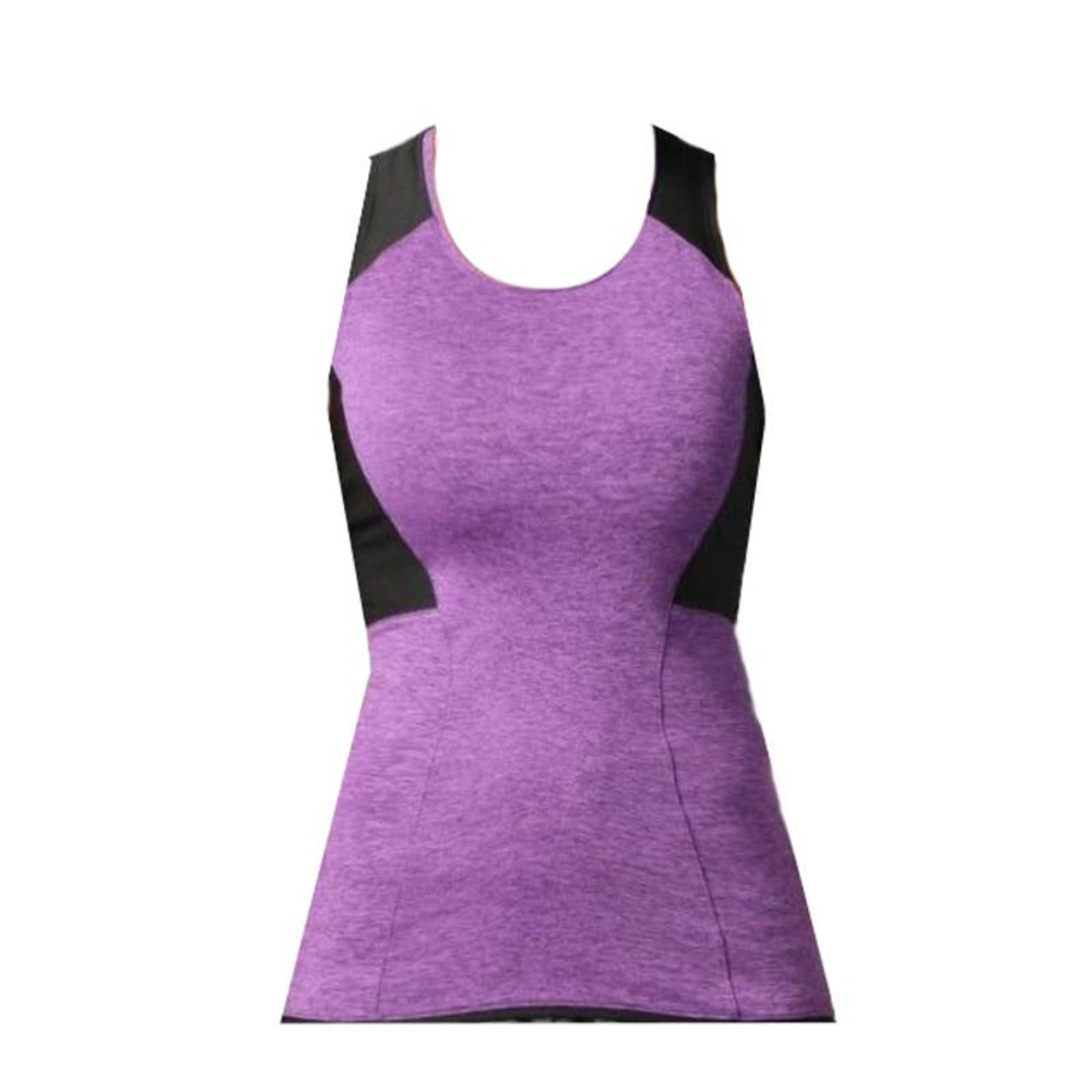Second Skin Purple Contour Colorblock Racerback Workout Training Tank Top Shirt